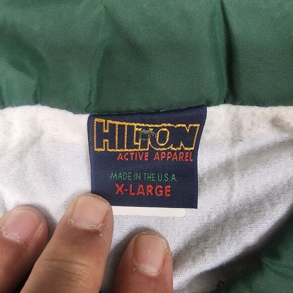 Vintage Hilton Apparel Jacket XL Green 80s Windbreaker Workwear Dad Grandpa - Picture 5 of 12